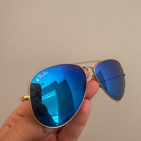 Ray-Ban Aviator Flash Lenses Sunglasses - BLUE - Picture 10 of 12